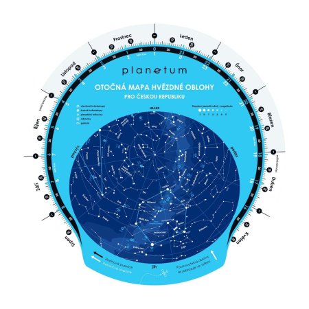 Základní otočná mapa hvězdné oblohy "Planetum"