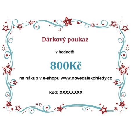 Elektronický dárkový poukaz v hodnotě 800Kč