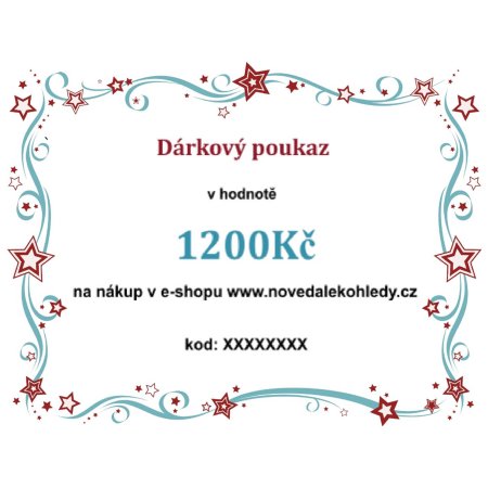 Elektronický dárkový poukaz v hodnotě 1200Kč