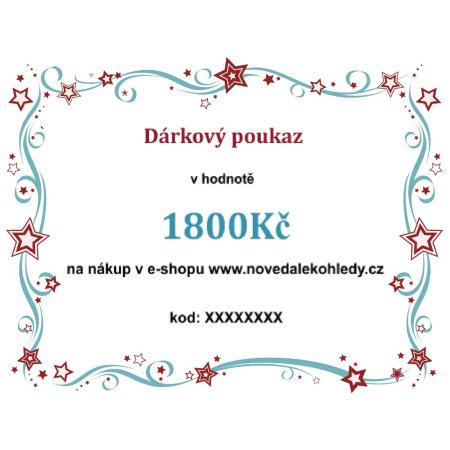 Elektronický dárkový poukaz v hodnotě 1800Kč
