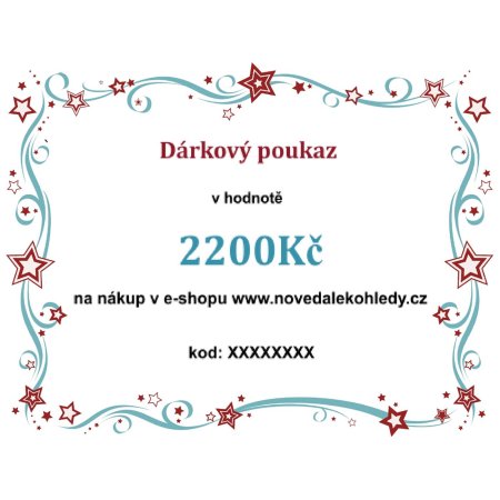 Elektronický dárkový poukaz v hodnotě 2200Kč