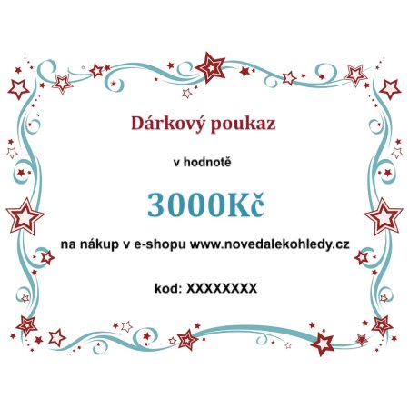 Elektronický dárkový poukaz v hodnotě 3000Kč