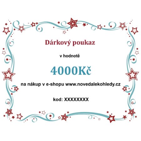 Elektronický dárkový poukaz v hodnotě 4000Kč