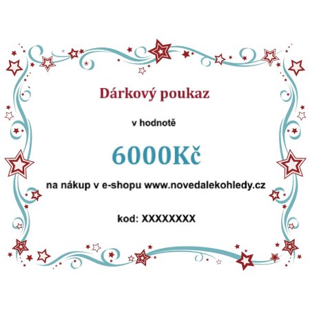 Elektronický dárkový poukaz v hodnotě 6000Kč