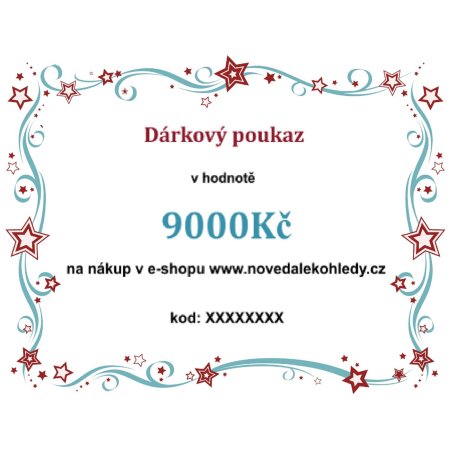 Elektronický dárkový poukaz v hodnotě 9000Kč